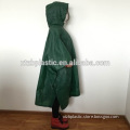 One piece blue color hooded plastic customized disposable rain poncho